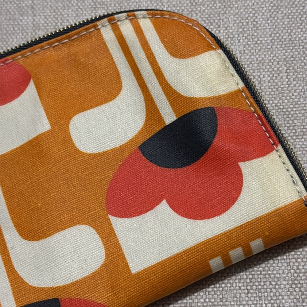 Orla Kiely for Target-Zipper Pouch with Wristlet Strap-Red/Orange/Navy/Cream-GUC - Picture 4 of 14